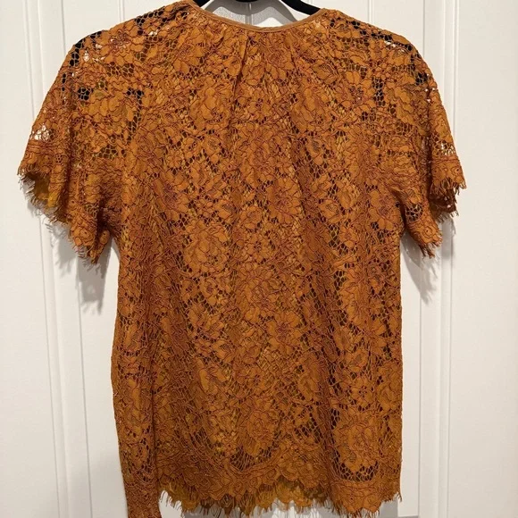J Crew Copper Brown Lace Blouse - Picture 7 of 10